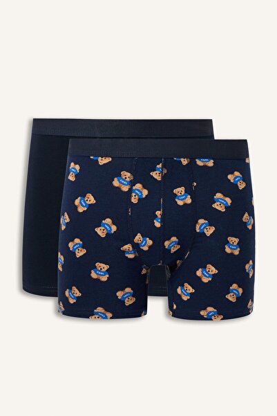 DeFacto Regular Fit Teddy Bear Elastic Waistband 2-Piece Boxer I7809Ax26Au