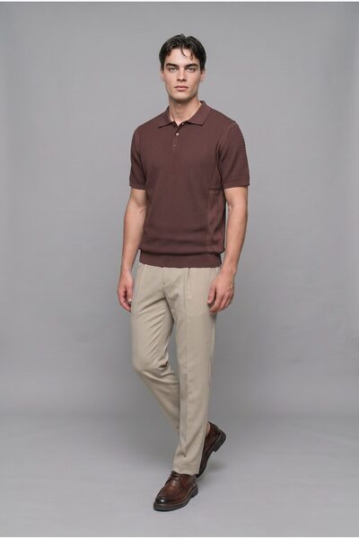 DeFacto Standard Fit Short Sleeve Textured Knit Basic Polo T-Shirt H9770Ax26Hs