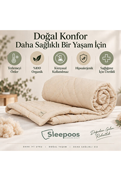 Sleepoos El Yapımı %100 Organik Yün Yorgan 215x235