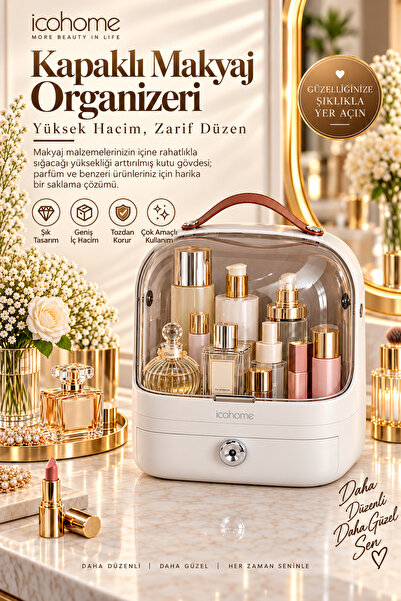 icohome TK50 Plus 5’li Premium Makyaj Organizer ve Takı Kutusu Seti