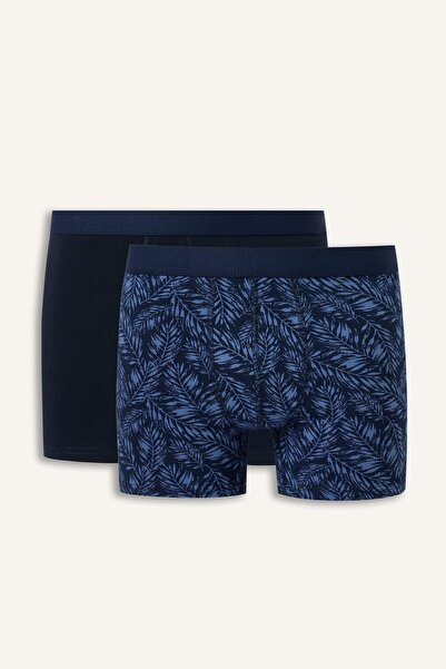 DeFacto Regular Fit Shawl Patterned 2-Piece Cotton Boxer I7821Ax26Au