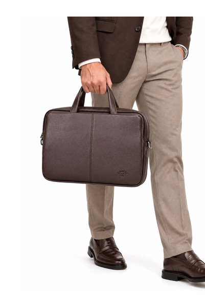 deri,se club Unisex Brown 13 And 14 Inch Laptop And Briefcase