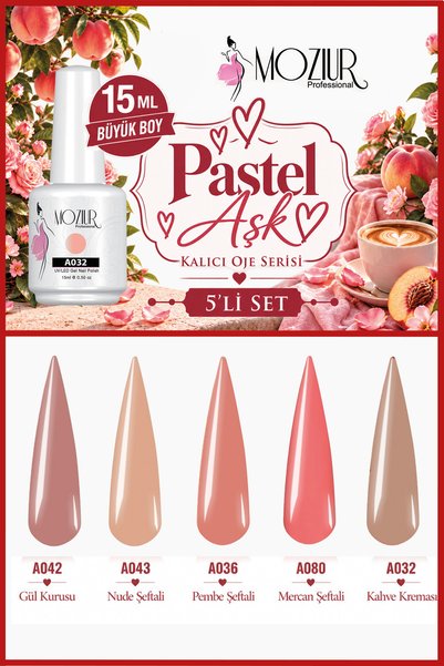 MOZIUR Pastel Aşk Kalıcı Oje Serisi 15ml Büyük Boy