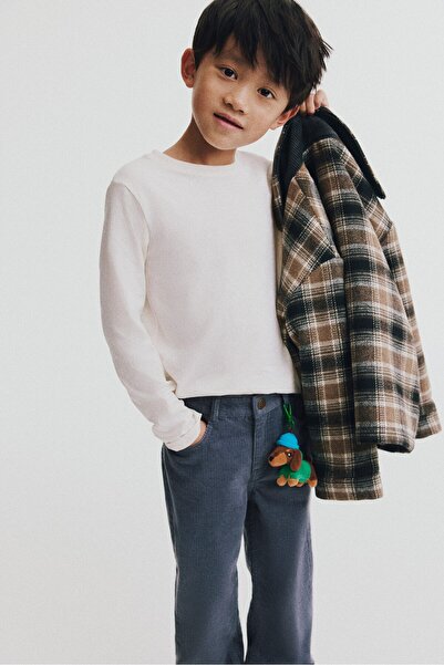 H&M Fitilli Kadife Pantolon Relaxed Fit