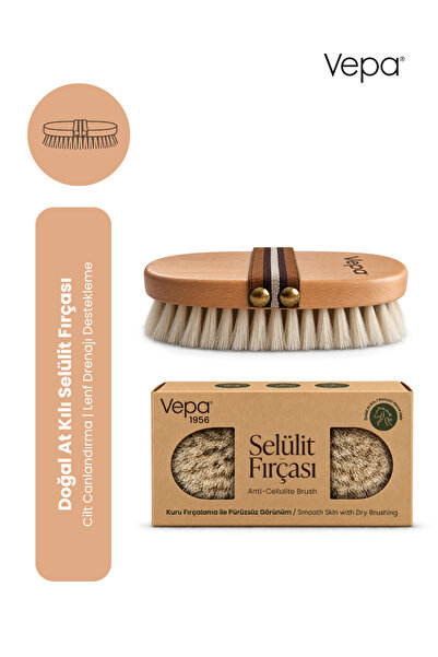 Vepa DOĞAL AT KILI SELÜLİT FIRÇASI, KURU FIRÇALAMA, ANTI-CELLULITE BRUSH