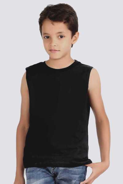ROCKANDROLL Plain, Unprinted Basic Black Cut Sleeve |   Sleeveless Men's Unis...