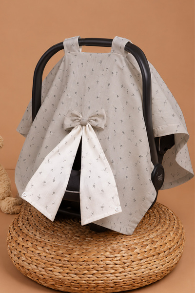 Rocha Baby 100% Cotton Poplin Bowknot Stroller Cover - Snap Fastener Baby Car...