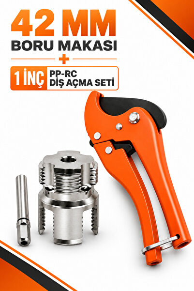 Trendhane PPRC & PVC Plastik Boru Diş Açma Aparatı + 42 mm Plastik Boru Kesme...