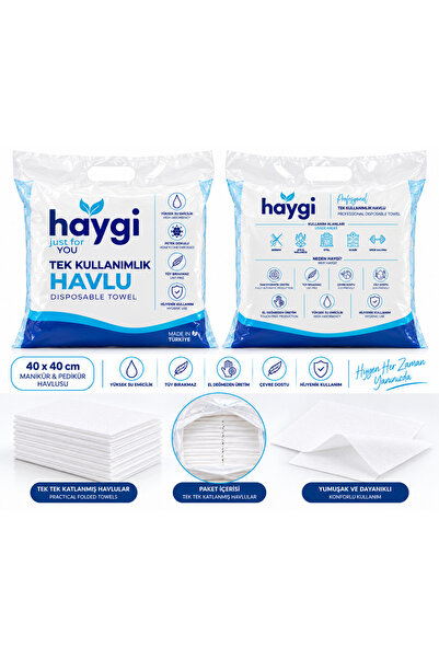 galaksi halı Manikür Pedikür Havlusu 40x40 Cm 100 Lü Paket El Ayak Bakımı