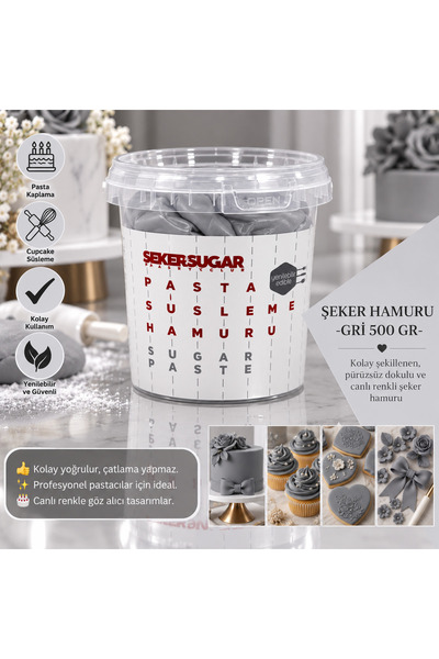 ŞEKER & SUGAR Şeker & Sugar - GRİ Şeker Hamuru 500gr