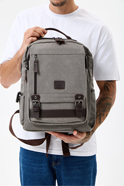 MEGA POLO CLUB OF COLORS NEW JERSEY Gray Brown Canvas Faux Leather Unisex Mul...