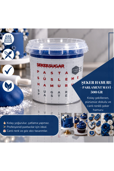 ŞEKER & SUGAR Şeker & Sugar - PARLAMENT MAVİ Şeker Hamuru 500gr