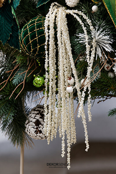 Dekorsende Christmas Ornament Mini Pearl Pendant Lamp White 110 cm