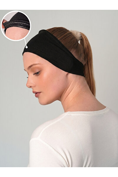 ec ecardin Viskose Non-Slip Bandana - Silicone Bandana - Black - (St276), (Id...