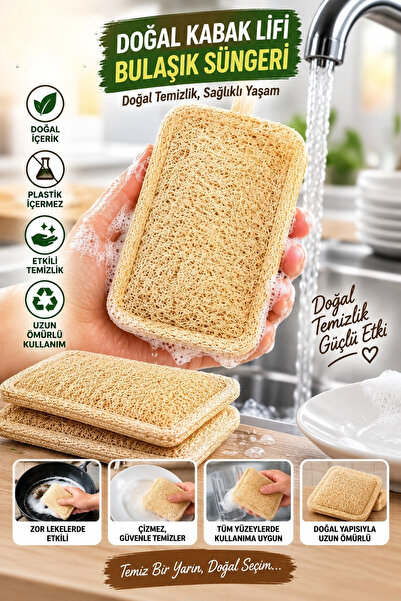 Aktarzane Natural Pumpkin Fiber Kitchen Sponge - Drawstring and Dishwashing
