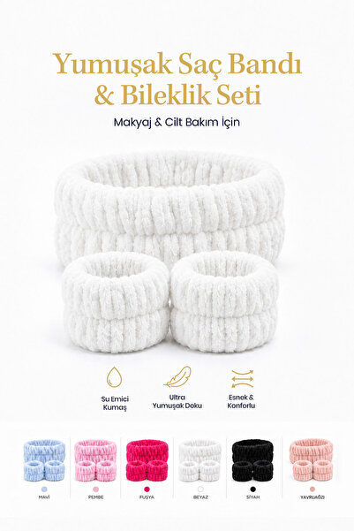 TheBrilian The Brilian Cilt Bakım Saç Bandı ve Su Emici Bileklik Seti 3’lü | ...