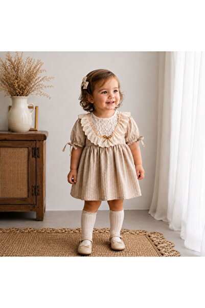 Cumino Kız Bebek Elbise ve Bloomer Takımı