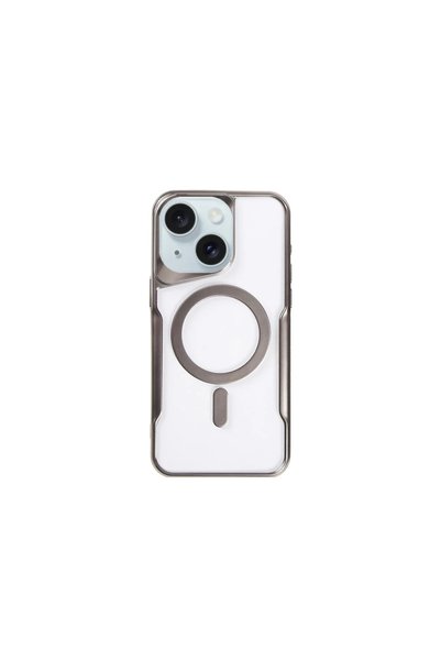 FMA Apple iPhone 15 Plus Case Size Magsafe Silicone Cover - Titan Gray