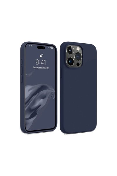 OtoTech Apple iphone 15 pro max case first silicone - navy blue