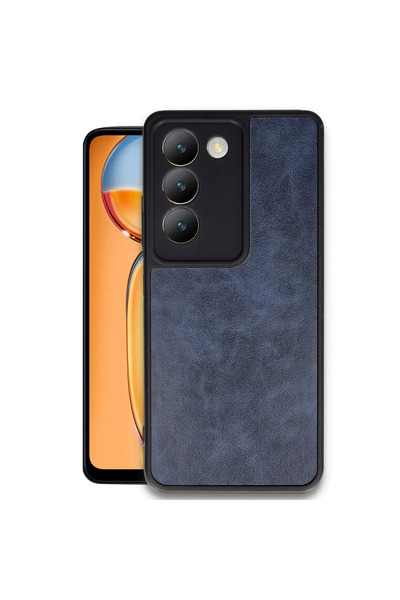 OtoTech Vivo V30 Lite 4g Case Interleaved Leather Cover - Navy Blue