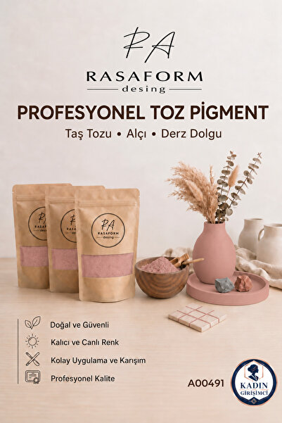 RasaForm Soft Mat Gül Kurusu Toz Pigment – Taş Tozu, Beton, Alçı, Seramik ve ...