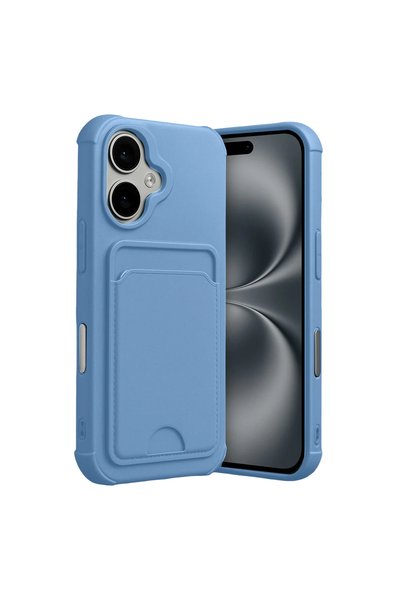 OtoTech غطاء سيليكون لهاتف آيفون 17 من آبل مع بطاقة كيلفن - أزرق
