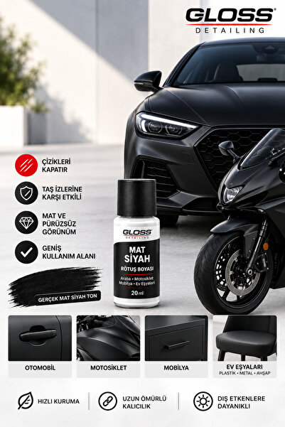 Gloss Detailing MAT SİYAH - Profesyonel Araba Motosiklet Mobilya Taş İzi Ve Ç...