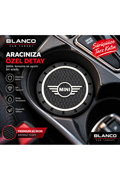 Mini كوب كوبر R55-R60 F54-F60 مكون من قطعتين بشعار أسود مقاس 72 مم