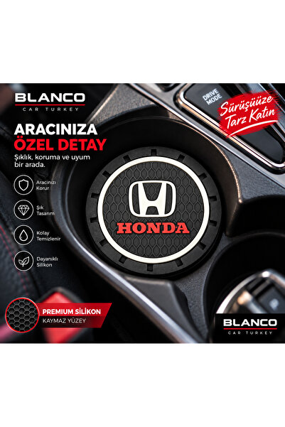 Home Honda Silicone Cup Coasters with Honda Writing, Set of 2, In-Car Cup Coa...