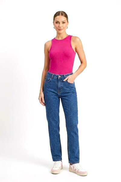 Juuuj Fuchsia fleksibilna teksturirana bluza sa okruglim izrezom i kopčama na...