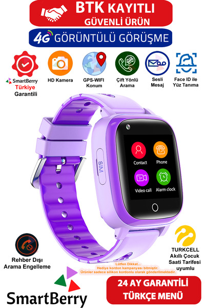Smartberry Z40 Görüntülü Görüşme Yüz Tanıma Gps Wıfı Konum Akıllı Çocuk Takip...