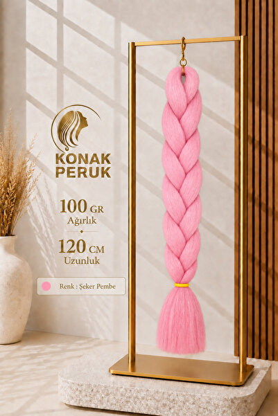 KONAK PERUK Afrika Örgüsü Rasta Ve Box Braid için Sentetik Saç - Pembe