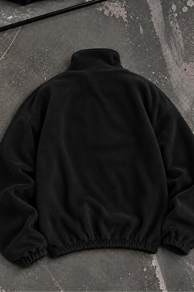 Sun Victoria Kadın Polar Kumaş Siyah Oversize Sweatshirt