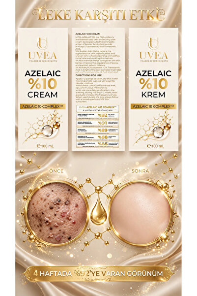 UVEA Azelaic 10% – Azelaic Acid Cream |   Skin Tone Equalizing Care for Blemi...