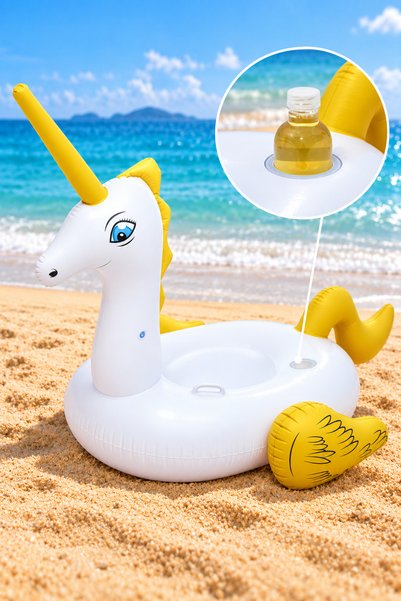 BESTWAY Tutmalı Unicorn Binici Bot - Şişme Unicorn - Unicorn Figürlü Binilebilir Şişme Deniz ve Havuz Oyuncağı - Şişme Tek Boynuzlu At - Unicorn Ride-On 220x195 cm.