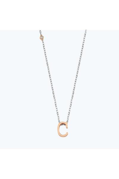 Altınbaş Silver Pırlantalı Ç Harfi Kolye