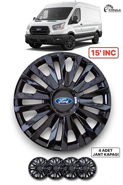 YONGA OTO AKSESUAR FORD TRANSİT T15 Jant Kapağı 15 İnç Kırılmaz 4'lü + 4 Ambl...