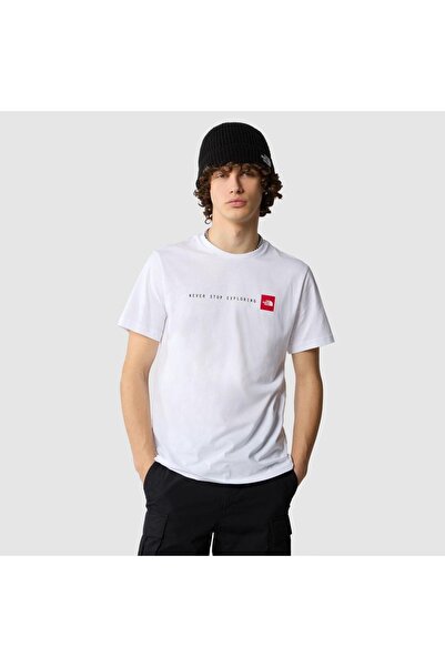 THE NORTH FACE تي شيرت أبيض برقبة دائرية للرجال من Never Stop Exploring
