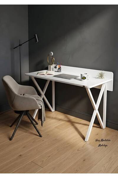 hey modüler mobilya Rüya Çalışma Masası Ofis Masası Metal Beyaz Ayak 103 Cm