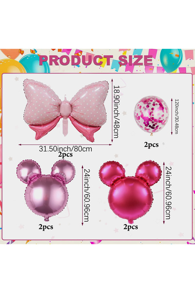 Choice Other Minnie suit 1 Set of Pink Mouse Bow Knot Balloons, Suitable for ...