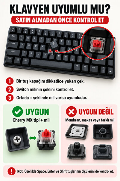 Makerpax Anime Keycaps 3'lü Set Naruto, Sasuke ve Sakura 3'lü Set - Mekanik Klavye Tuş Takımı