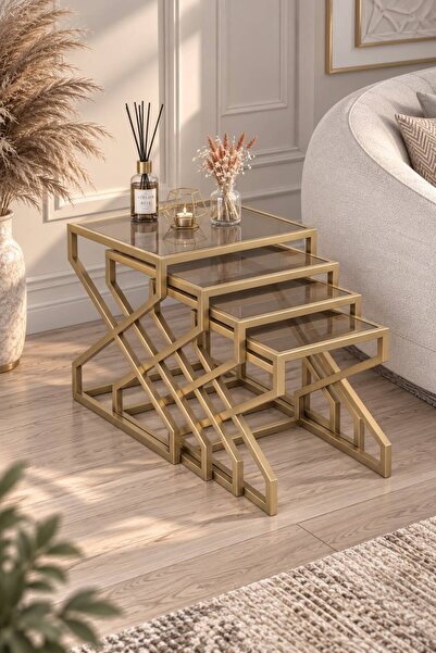 Dekoport Ela 4lü Zigon Sehpa Yan Sehpa 45*50 ölçü