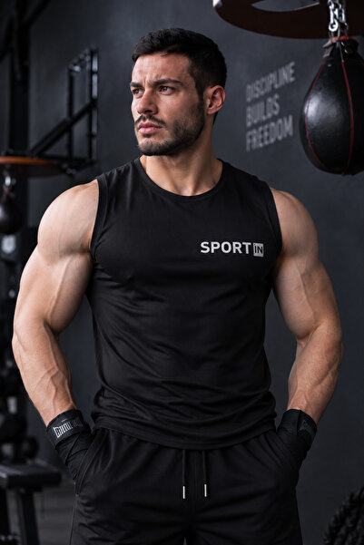 TREND ALİSSE Sporcu Atleti - Sport İn Baskılı 0 Kol Fitness Gym Spor Atleti