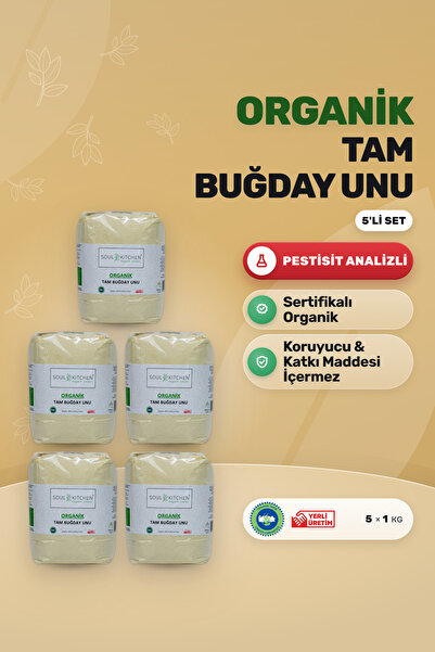 Soul Kitchen Organik Ürünler Organik Tam Buğday Unu 5'li Avantaj Set Katkısız...