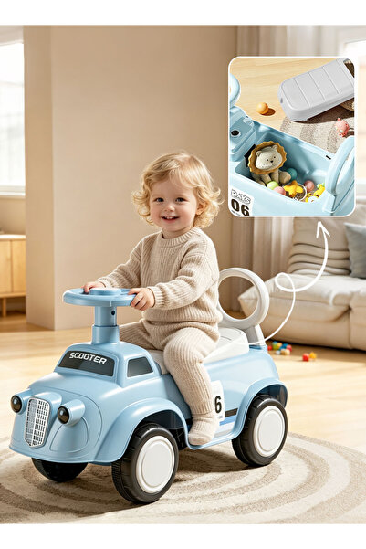 Ma Baby Balance Bike for Kids and Toddlers, 4-Wheel Baby Car, with Storage an...