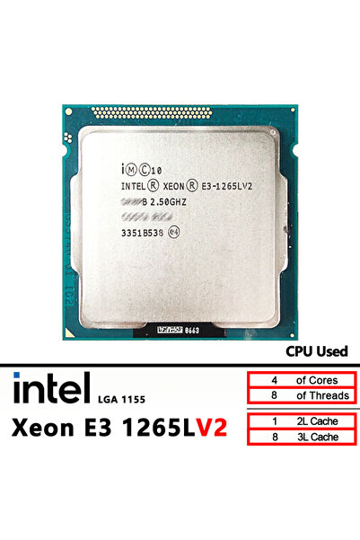 Intel Xeon E3-1265LV2 Used E3 1265L V2 2.5 GHz Quad-Core Eight-Core 45W CPU P...