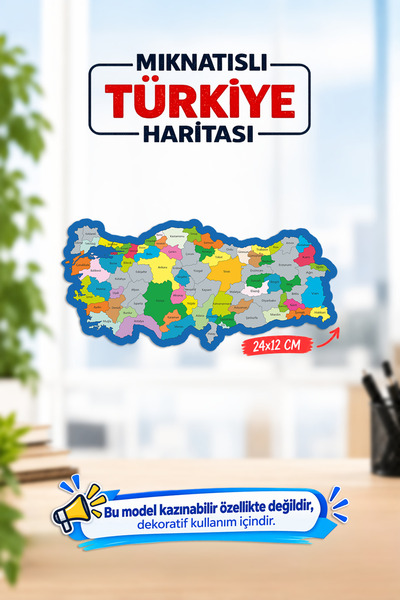 Tutunabilir Kağıt Türkiye Haritası Buzdolabı Magneti – Renkli Dekoratif Manye...
