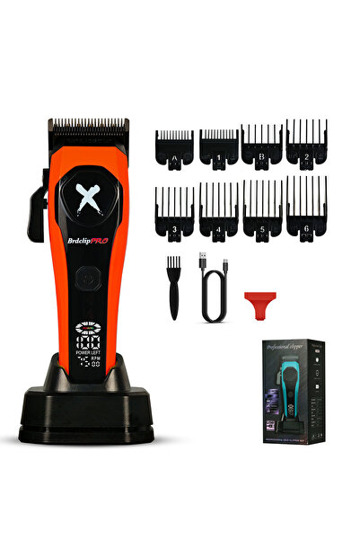 choice2 BRD-619 red BRDCLIP Hair Clippers Rechargeable Clippers Barber Adjust...