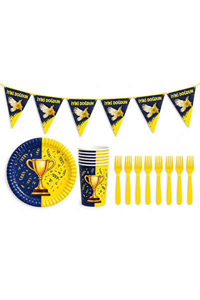 partideyince FENERBAHÇE TABAK BARDAK ÇATAL FLAMA KONSEPT DOĞUM GÜNÜ 8 KİŞİLİK...