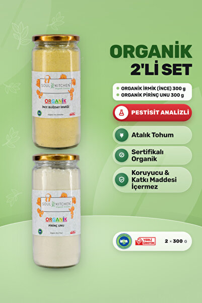 Soul Kitchen Organik Ürünler Organik İnce Buğday İrmiği 300 g Pirinç Unu 300 ...